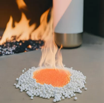 activated alumina and fire next to it
