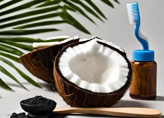 coconut charcoal next to the Toothbrush